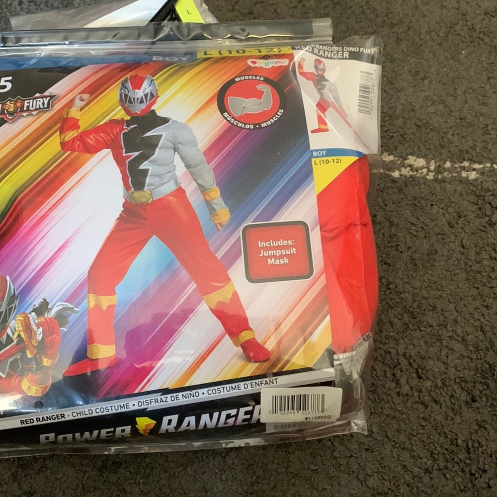 COPY - Brand New, Halloween costume boys L(10-12) power Ranger Dino Fury RED RA…